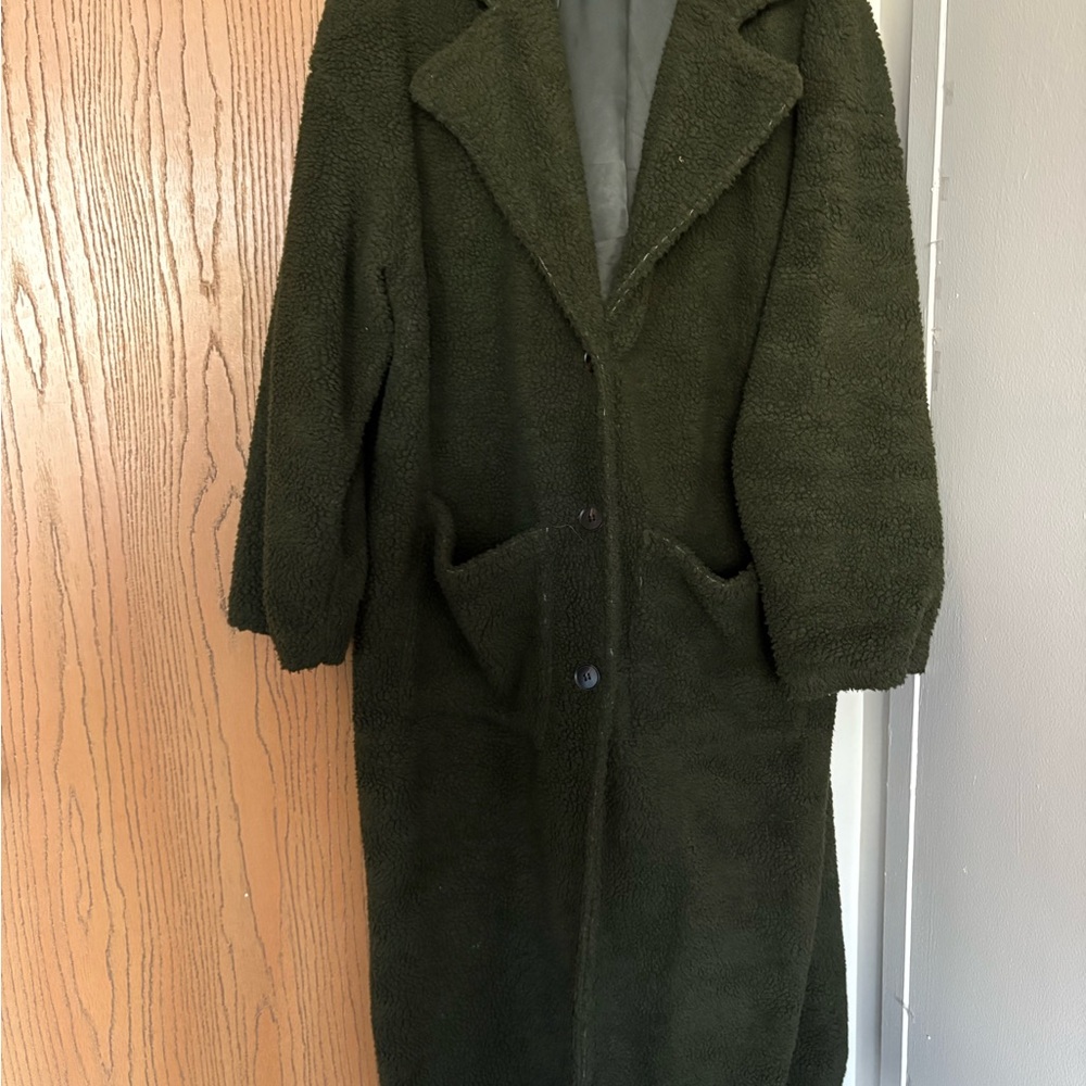 Olive Green Women's Long Coat
